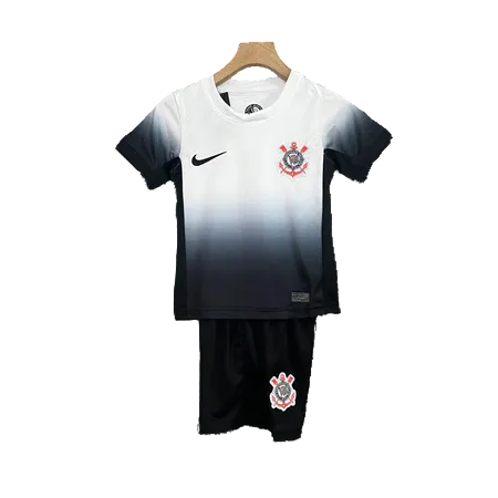 Conjunto Infantil Corinthians I 24/25 - Branco e Preto