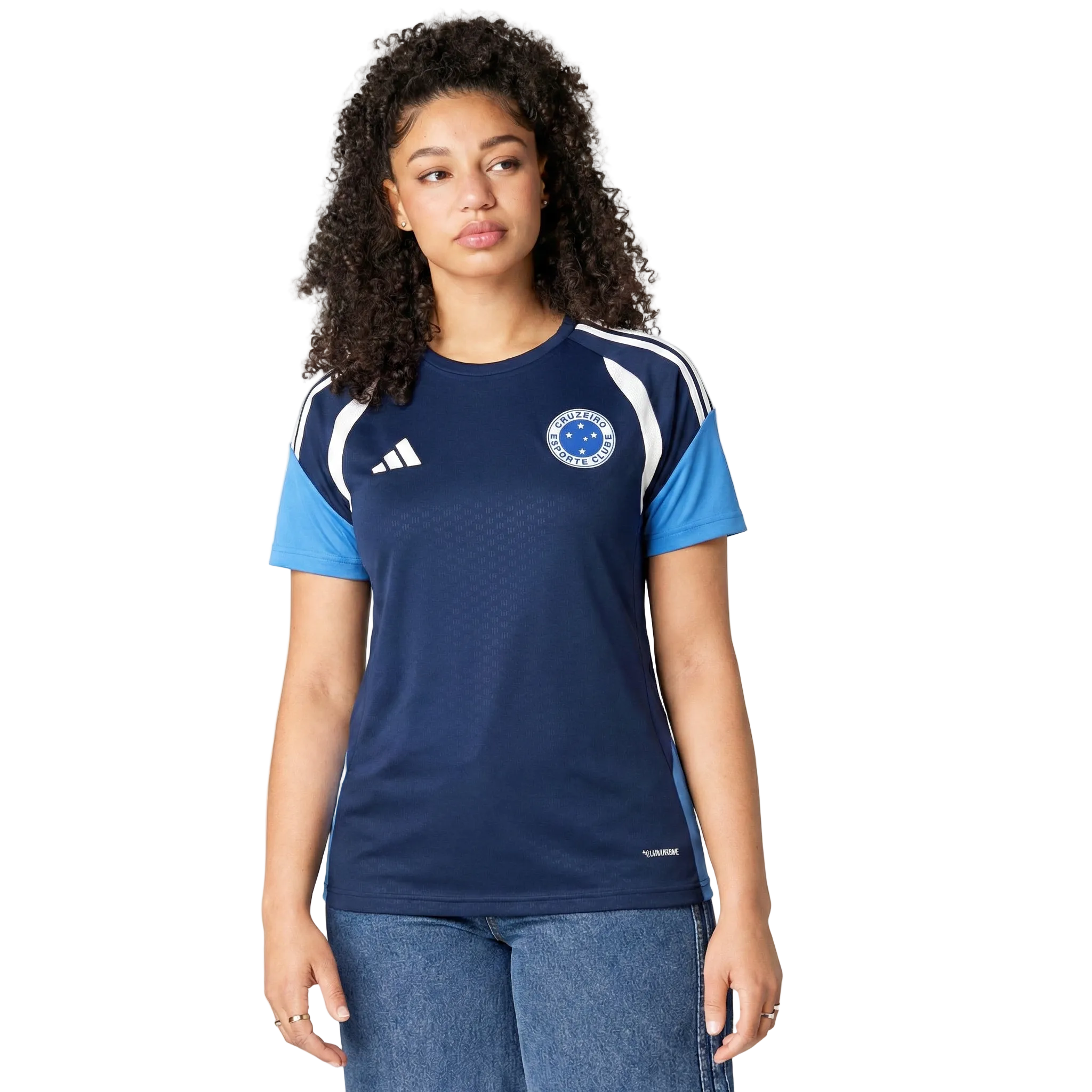 Camisa Cruzeiro de Treino 26/27 - Feminina Baby Look Azul Escuro