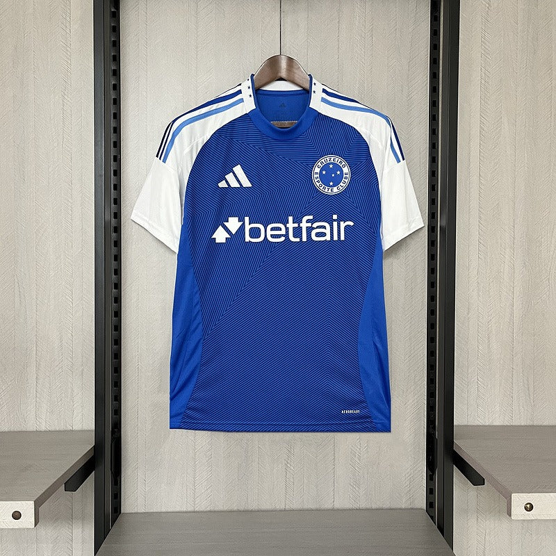 Camisa Cruzeiro I 25/26 - Azul e Branco - Patrocínio Betfair