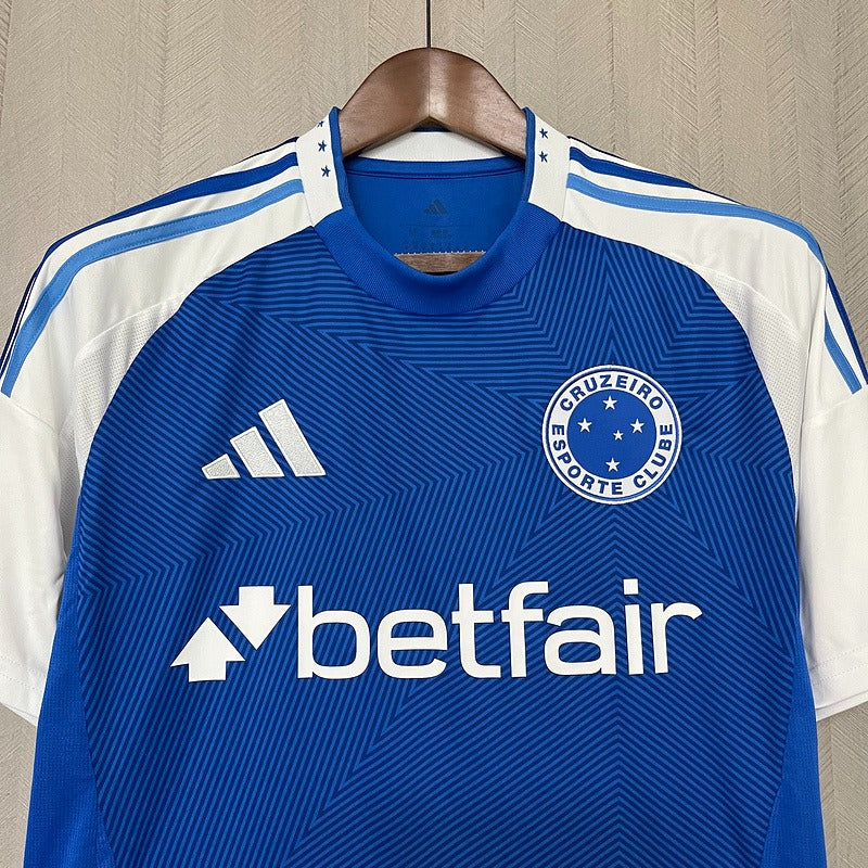 Camisa Cruzeiro I 25/26 - Azul e Branco - Patrocínio Betfair