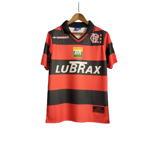 Camisa Retrô Flamengo I Home 1999/00 Masculina Vermelha e Preta